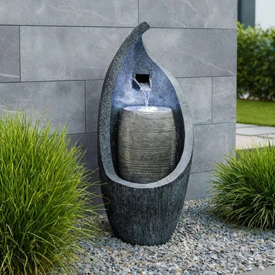 Moderner Gartenbrunnen +  LED Beleuchtung 83cm Zimmerbrunnen Springbrunnen BK704 - Bild 1 von 4