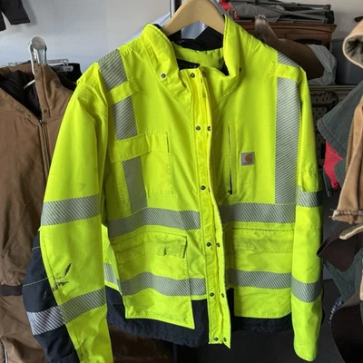 Carhartt High-Visibility Jacket Mens 2XL Waterproof Class 3 Sherwood Loose Fit - Image 1 of 4