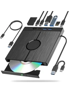 External Blu ray DVD Drive for Laptop PC USB3.0 BD/DVD/CD Player Bluray Burner - Afbeelding 1 van 8