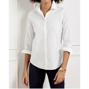 Camisa Talbots BLANCA Abotonada Manga Larga 16p PETITE Para Mujer Resistente a Arrugas - Imagen 1 de 9