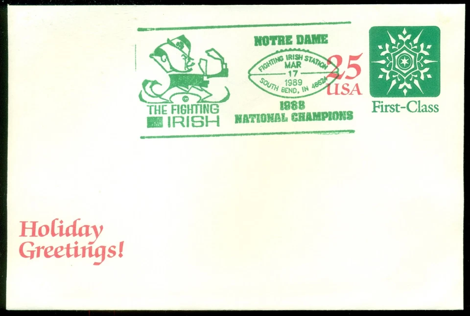 SCOTT # U613, NOTRE DAME FIGHTING IRISH 1988 NATIONAL CHAMPIONS, GREAT PRICE! - Image 1 of 1