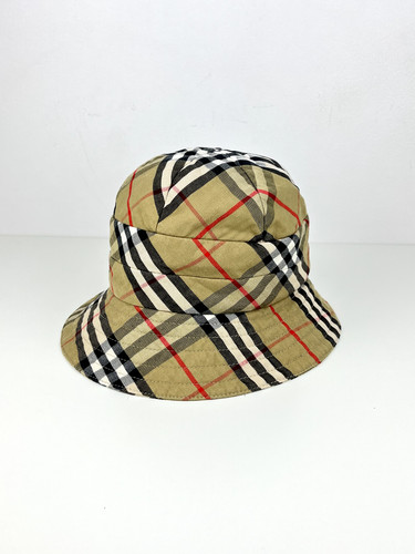 Cappello vintage anni 70 Burberrys reversibile Nova Check secchiello Panama