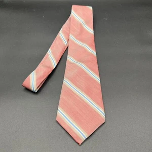 Neil Martin 100% Silk Red w/ Blue Stripe Neck Tie - Picture 1 of 7