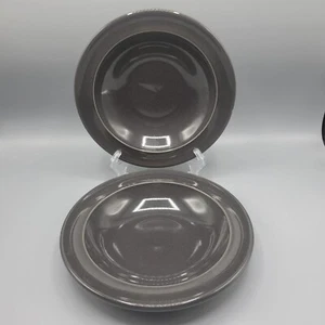 Emile Henry France Soup Salad Bowls Set Of 2 Charcoal/Brown? 8.75" Round Ceramic - Picture 1 of 8