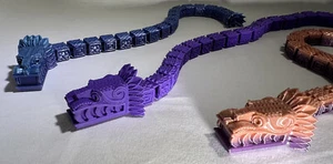 Quetzalcoatl articulating 3D print AZTEC fidget toy Serpent Chicano Fun 11.5” L - Picture 1 of 10