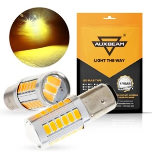 2x AUXBEAM 1157 7528 LED Turn Signal Light Amber Yellow DRL Super Bright 2057 - Picture 1 of 12