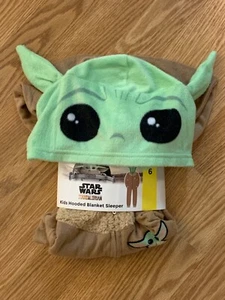 Star Wars The Mandalorian Grogu Kids Hooded Blanket Sleeper Size 6 Kids New - Picture 1 of 3