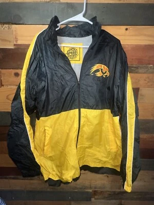 Retro Iowa Hawkeyes NCAA Vintage multicolor Windbreaker Jacket Size Large - Image 1 of 4