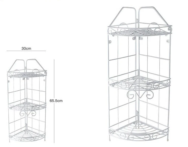 Mensola Angoliera 3 Ripiani Porta Oggetti Bagno Metallo Bianco dfh - Imagen 1 de 1