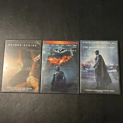 The Dark Knight Trilogy Lot 3 DVD Batman Begins/Dark Knight/Dark Knight Rises - Image 1 of 4