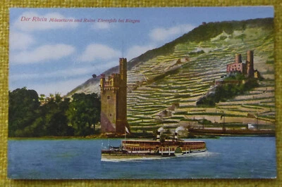 Ansichtskarte Bingen - Mäusetuirm + Burgruine Ehrehnfrels   (17B-22) - Bild 1 von 2