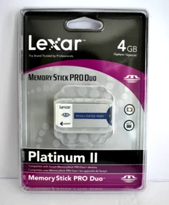 Carte Lexar Platinum II 4 Go Memory Stick PRO Duo avec adaptateur Memory Stick PRO Sony - Photo 1 sur 11