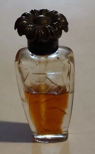 Helene Dale 7 etched crystal perfume bottle with silver Sunflower Floral lid 60% - Picture 1 of 5