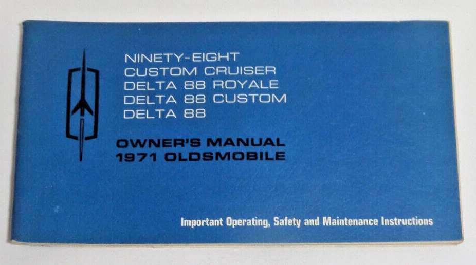 1971 Oldsmobile Custom cruiser Delta 88 models owner's manual - Изображение 1 из 1