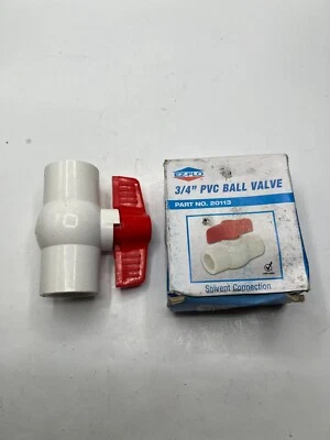 EZ-FLO 3/4 Inch Slip Schedule 40 PVC Quarter Turn Ball Valve 20113 - Image 1 of 4