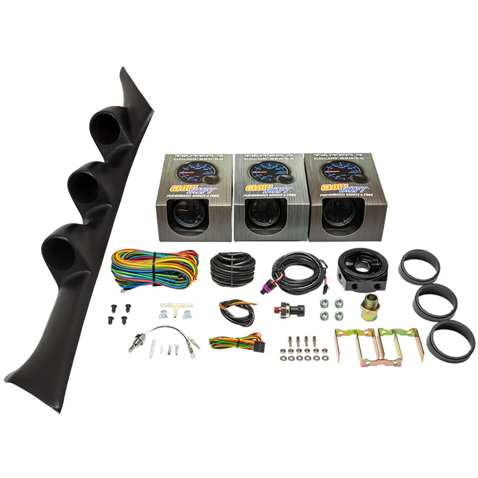 GlowShift Boost, PSI de aceite, medidores de temperatura del agua + cápsula para Mitsubishi Eclipse 95-99 Foto 1 de 4