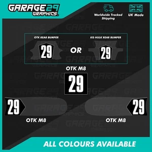 OTK M8 NUMBER PLATE STICKER KIT - KARTING NUMBER KIT - CUSTOMISABLE - Picture 1 of 3