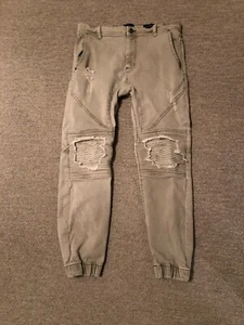 Pantalones de mezclilla ajustados de motociclista rasgados para hombre Pantalones deshilachados informales ajustados - Imagen 1 de 7