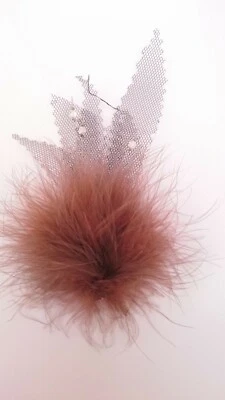 Feather Brooch Pin Buttonhole brown A beautiful and eye catching feather hat pin - Image 1 of 4