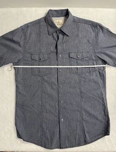 Age Of Wisdom Pearl Snap Shirt Mens Med. Dk Blue Short Sleeve Western PreOwned - Picture 1 of 9