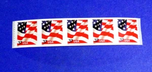 3632 "USA" FLAG (PNC) PLATE# 3333A COIL STRIP OF 5 (37c) STAMPS 2002 DATE - Picture 1 of 2