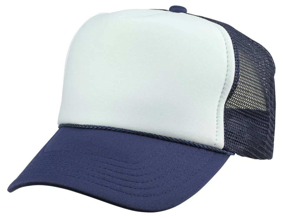 Youth Trucker Hat Ball Cap Mesh Kids Blank Plain S XS Red Blue Gray Black White - Image 1 of 1