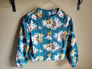 Janie & Jack Girls Corduroy Mediterranea Floral Quilted Jacket Sz 7-8 Cottage - Picture 1 of 6
