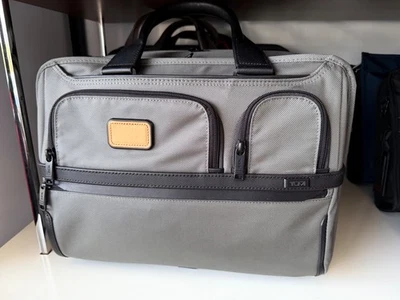 NEW Tumi ALPHA Expandable Organizer Laptop Brief Briefcase - ALLOY GRAY & TAN❗️ - Image 1 of 4
