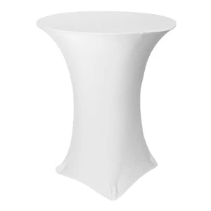 10 pc 30" Cocktail Table Round Fitted Spandex Tablecloth - White - "X" Base - Picture 1 of 7