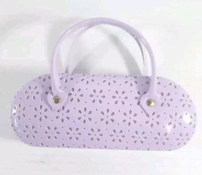 Jessica McClintock Eyeglass Case. Hard Purple Floral Cute Lilac - Image 1 of 4