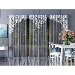 Curtain Panel String Net Curtain Lace White Window Modern Decorative - Picture 1 of 6