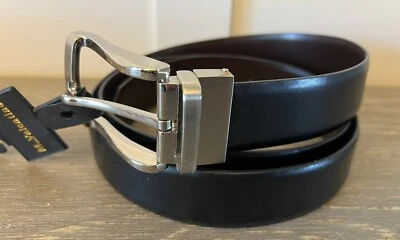 Marco Valentino Men's Size 44” Reversible Brown/Black Leather Dress Belt NWT - Image 1 of 4