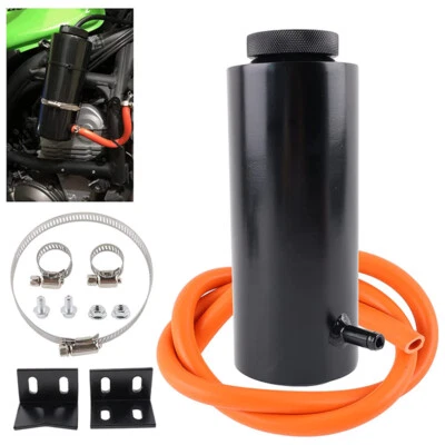 Auto Universal Radiator Coolant Catch Tank Overflow Reservoir Black Aluminum NEW - Image 1 of 4