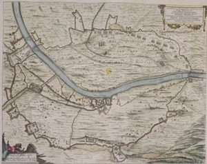 Druck der Belagerung von Gennep Niederlande Blaeu Karte Mitte 600 Niederlande F. Hendrik - Bild 1 von 18