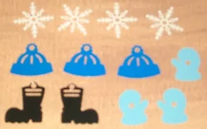 Stivali invernali SNOW DAY ACCENTI IN METALLO guanti scrapbooking creazione carte timbratura - Foto 1 di 1
