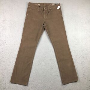 Gap 1969 Womens Real Straight Corduroy Jeans Size 16 Brown Low-Rise Stretch NWT