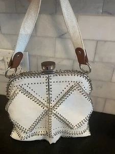 Jamin Puech Leather Purse White With Metal Rings Detail Rare - Picture 1 of 15