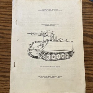 1982 Improved Tow Vehicle ITV Gunner Training Booklet US Army Infantry Fort GA - Picture 1 of 10