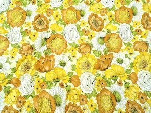 Antiguo edredón floral Kentucky colcha tamaño doble amarillo blanco verde flores - Imagen 1 de 16