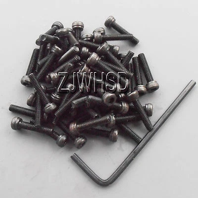 50pcs M2.5 x 12 Allen Hex Socket Cap Head Screw Ultra Hard Alloy Steel Bolt +Key - Image 1 of 2