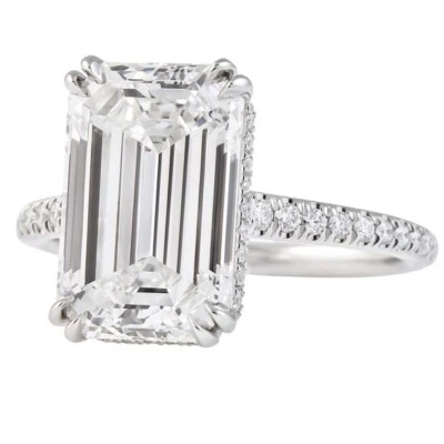 5.00 carat Emerald Cut Lab Grown Diamond Engagement Ring F VS2 White Gold 14K - Image 1 of 4
