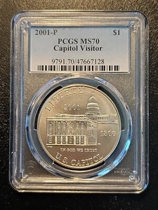 2001-P Capitol Visitor Center Commemorative Dollar MS-70 PCGS Mint State 70 - Picture 1 of 4