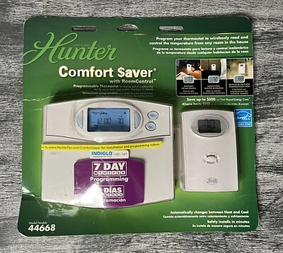 HUNTER Comfort Saver 44668  Programmable Thermostat w/ Room Control NEW IN PCKG. - Image 1 of 4