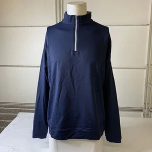 PETER MILLAR Perth Performance Quarter-Zip Pullover Men's Size M Navy - Picture 1 of 6