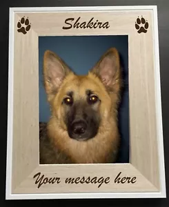 PERSONALISED ENGRAVED DOG/PUPPY, MEMORIAL PAW PRINT WOODEN 6" x 4" PHOTO FRAME - Picture 1 of 3