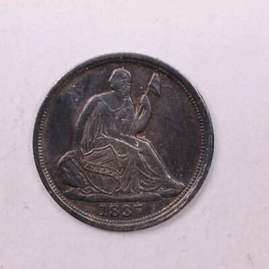 1837 Seated Liberty Half Dime., AU +., Coin., Store Sale #18856 - Picture 1 of 2
