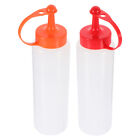 Set of 2 Plastic Squeeze Bottles for Sauces and Dressings - 16oz Easy Squeeze