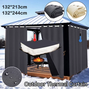 Thermal Curtain Outdoor Waterproof Cold Protection Thick Curtains with Eyelets - Picture 1 of 36