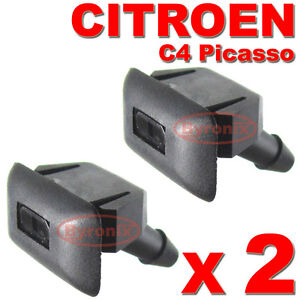 CITROEN C4 PICASSO FRONT WINDSCREEN WASHER JETS WATER NOZZLE X2