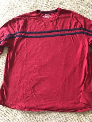 Camisa Pullover Arizona Algodón Rico L/S Estilo Camiseta Para Hombre Talla XXL Roja y Azul Marino Usada en Excelente Condición Foto 1 de 4